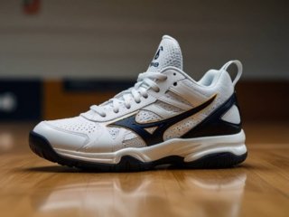 Black and white lightweight volleyball shoes