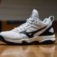 Black and white lightweight volleyball shoes