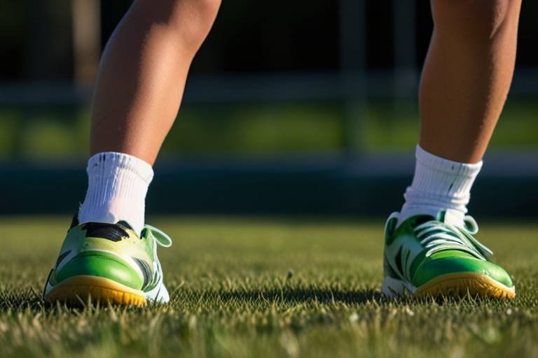 White and green shoes on a kid’s feet, suitable for the best grass volleyball shoes for young players