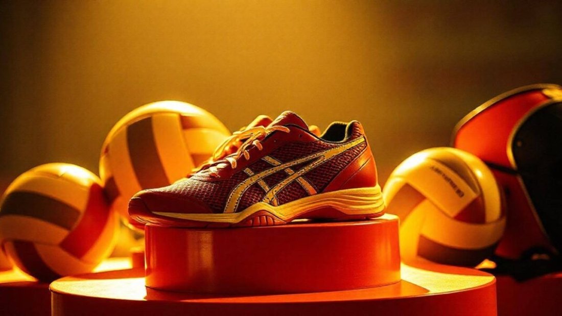 Yellow volleyball shoe showcasing the importance of a supportive midsole for enhanced performance of midsole volleyball shoes