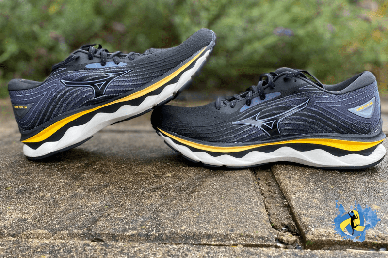 Black and white two mizuno volleyball shoes 