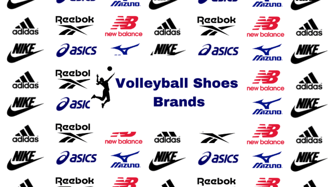 different brands logos related to volleyball shoes